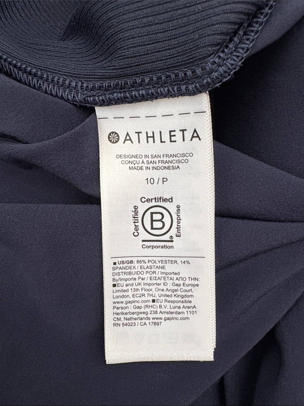 Athleta Mid Rise Brooklyn Pant Women Size 10 Petite Navy Blue - Picture 7 of 10